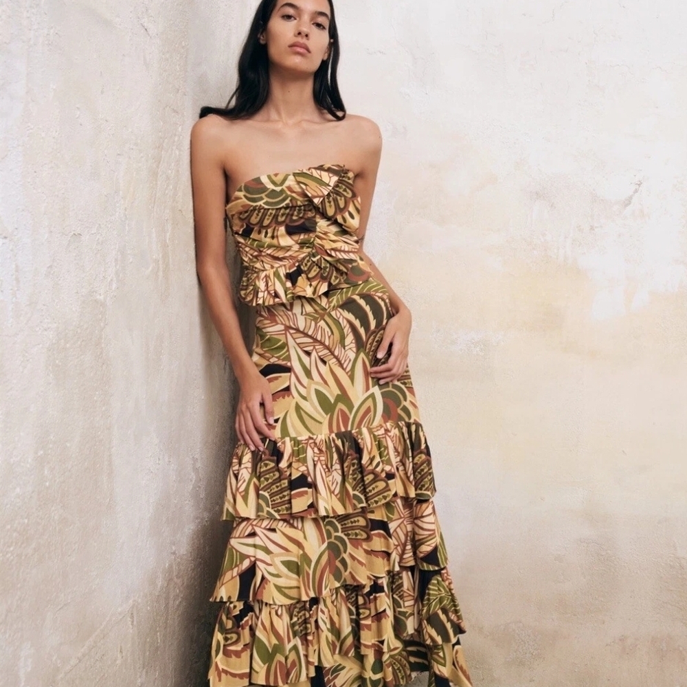 NWT Zara Floral Maxi Skirt Sz M